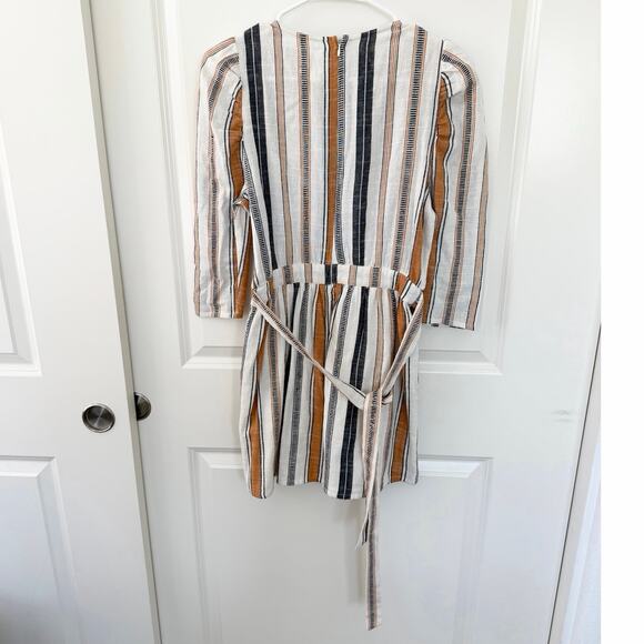 DRA Anthropologie Striped Cotton Tie Waist Romper XS - Picture 3 of 6